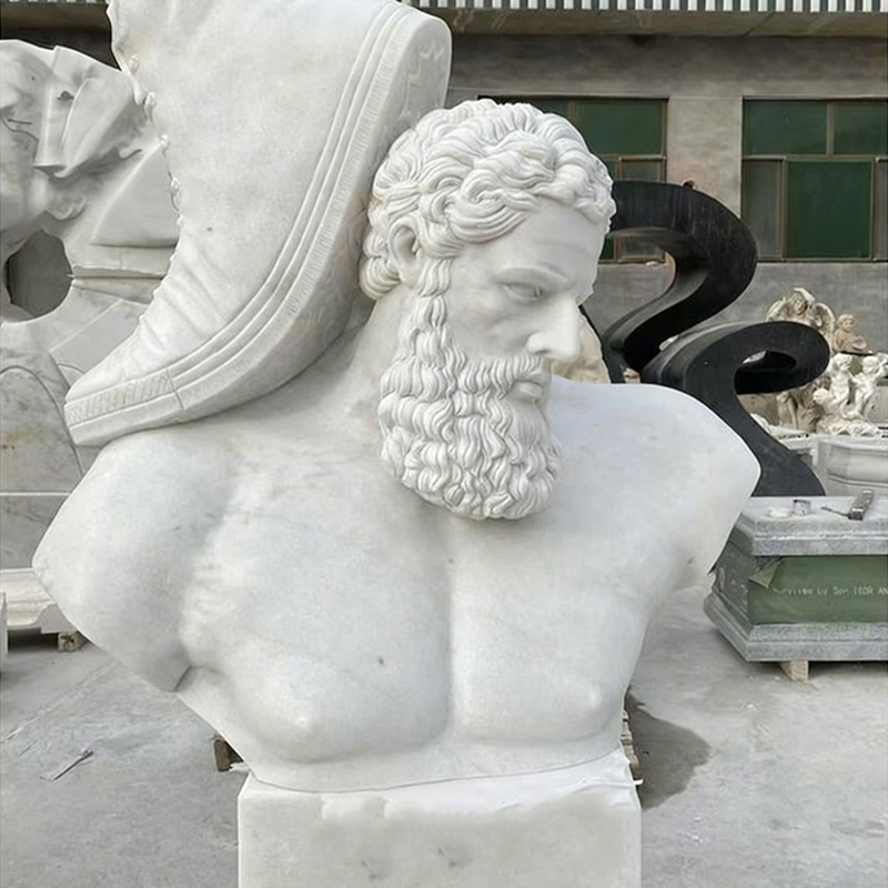 Sculpture humaine en marbre blanc grandeur nature, sculptée à la main