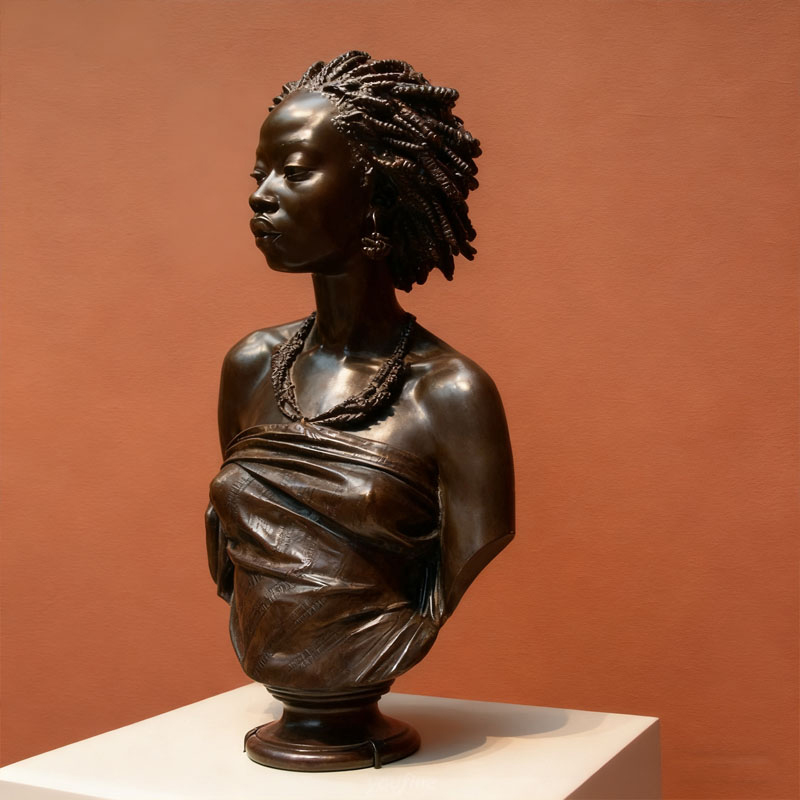 Buste Sculpture Humaine en Fibre de Verre Effet Bronze