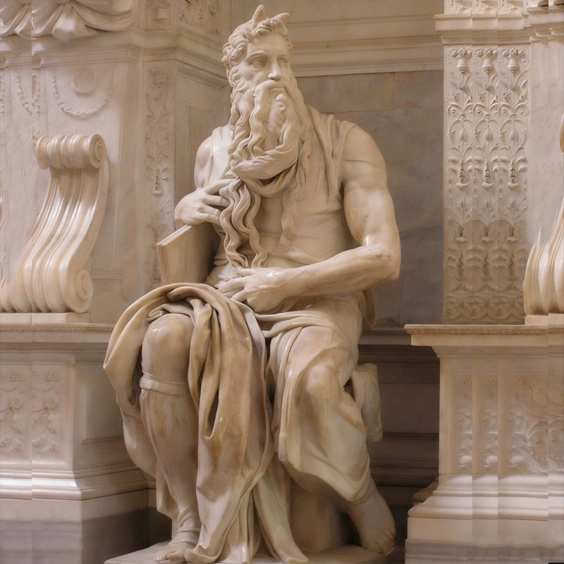 Statue assise de sculpture humaine en marbre classique