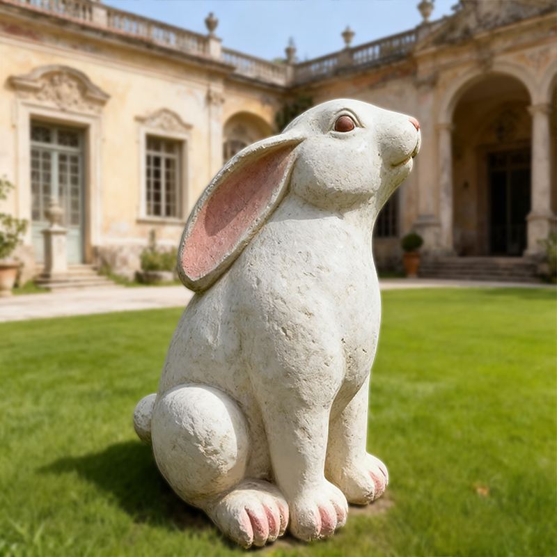 Sculpture de lapin animal en marbre