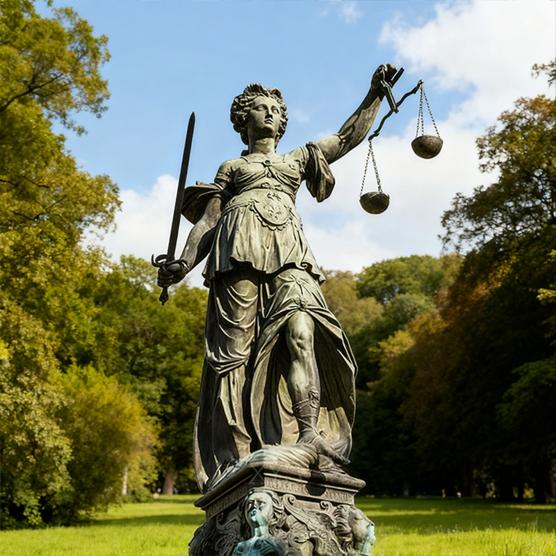 Sculpture Dame Justice Balance en Bronze – Modèle Métal