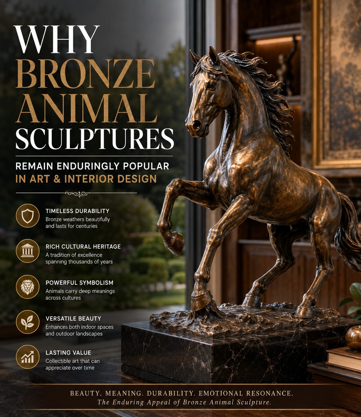Qu'est-ce qui fait des sculptures d'animaux en bronze un choix si durable pour l'art et la décoration intérieure ?