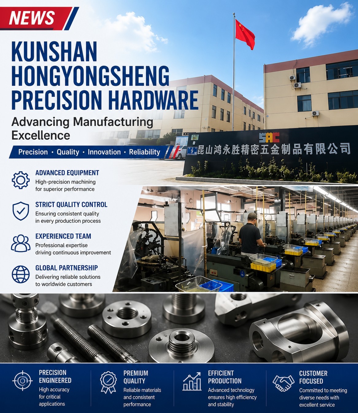 Comment le matériel de précision Kunshan Hongyongsheng étend-il sa force de fabrication ?